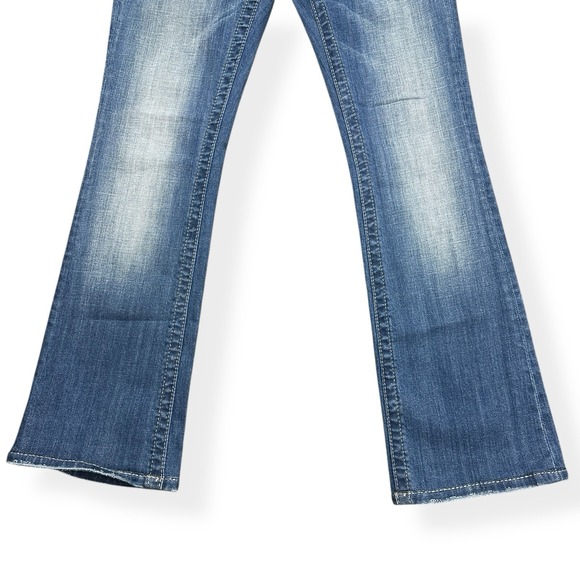 Miss Me Jeans Womens 27 Blue Bootcut Embroidered Stars Stripe Pockets Rhinestone - Picture 6 of 16